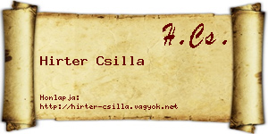Hirter Csilla névjegykártya